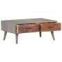 Mesa de centro madera maciza de mango rugosa gris 100x60x40 cm en Mesas de centro | Comprar online en Foru.es