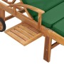 Tumbona con cojín madera maciza de teca verde de vidaXL, Tumbonas - Ref: Foro24-48024, Precio: 245,07 €, Descuento: %