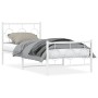 Estructura cama metal con cabecero y pie cama blanca 90x190 cm de , Camas y somieres - Ref: Foro24-376285, Precio: 72,84 €, D...