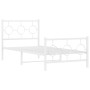 Estructura cama metal con cabecero y pie cama blanca 90x190 cm de , Camas y somieres - Ref: Foro24-376285, Precio: 72,84 €, D...