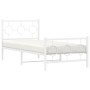 Estructura cama metal con cabecero y pie cama blanca 90x190 cm de , Camas y somieres - Ref: Foro24-376285, Precio: 72,84 €, D...