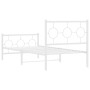 Estructura cama metal con cabecero y pie cama blanca 90x190 cm de , Camas y somieres - Ref: Foro24-376285, Precio: 72,84 €, D...