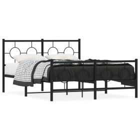 Estructura de cama cabecero y estribo metal negro 140x200 cm de , Camas y somieres - Ref: Foro24-376245, Precio: 123,43 €, De...