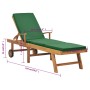 Tumbona con cojín madera maciza de teca verde de vidaXL, Tumbonas - Ref: Foro24-48024, Precio: 245,07 €, Descuento: %