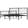 Estructura de cama cabecero y estribo metal negro 140x200 cm de , Camas y somieres - Ref: Foro24-376245, Precio: 123,43 €, De...
