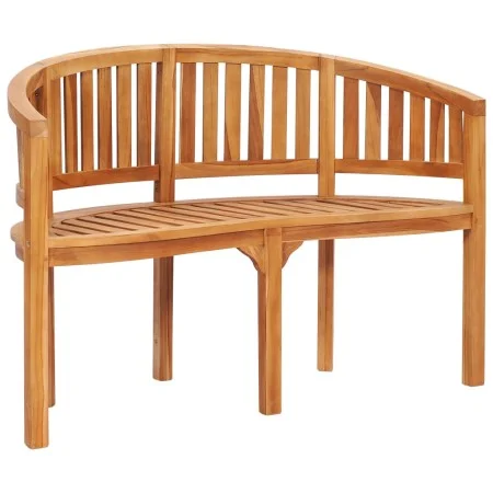 Banco con forma de banana madera maciza de teca 120 cm de vidaXL, Bancos de jardín - Ref: Foro24-48020, Precio: 276,51 €, Des...