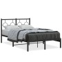 Estructura de cama con cabecero metal negro 120x200 cm de , Camas y somieres - Ref: Foro24-376224, Precio: 97,32 €, Descuento: %