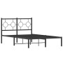 Estructura de cama con cabecero metal negro 120x200 cm de , Camas y somieres - Ref: Foro24-376224, Precio: 97,32 €, Descuento: %