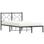 Estructura de cama con cabecero metal negro 120x200 cm de , Camas y somieres - Ref: Foro24-376224, Precio: 97,32 €, Descuento: %