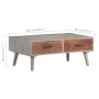 Mesa de centro madera maciza de mango rugosa gris 100x60x40 cm en Mesas de centro | Comprar online en Foru.es