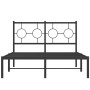 Estructura de cama con cabecero metal negro 120x200 cm de , Camas y somieres - Ref: Foro24-376224, Precio: 97,32 €, Descuento: %