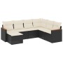 Set de comedor de jardín 7 pzas y cojines ratán sintético negro de , Conjuntos de jardín - Ref: Foro24-3258605, Precio: 411,2...