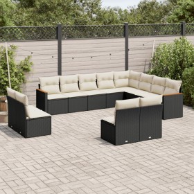 Set de sofás de jardín 12 piezas cojines ratán sintético negro de , Conjuntos de jardín - Ref: Foro24-3258871, Precio: 667,91...