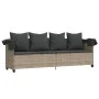 Tumbona con capota y cojines ratán sintético gris claro de , Tumbonas - Ref: Foro24-368358, Precio: 264,41 €, Descuento: %