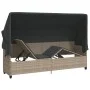 Tumbona con capota y cojines ratán sintético gris claro de , Tumbonas - Ref: Foro24-368358, Precio: 264,41 €, Descuento: %
