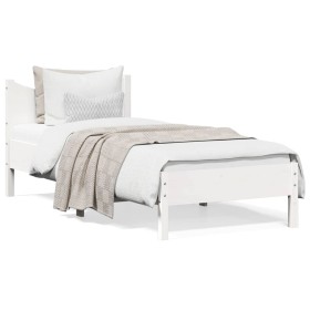 Estructura de cama madera maciza de pino blanco 90x190 cm de , Camas y somieres - Ref: Foro24-844754, Precio: 92,83 €, Descue...