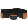 Set de comedor de jardín 7 pzas y cojines ratán sintético negro de , Conjuntos de jardín - Ref: Foro24-3260088, Precio: 438,1...