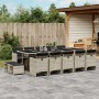 Set comedor jardín y cojines 15 pzas ratán sintético gris claro de , Conjuntos de jardín - Ref: Foro24-3210635, Precio: 968,9...