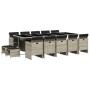Set comedor jardín y cojines 15 pzas ratán sintético gris claro de , Conjuntos de jardín - Ref: Foro24-3210635, Precio: 968,9...
