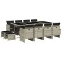 Set comedor jardín y cojines 13 pzas ratán sintético gris claro de , Conjuntos de jardín - Ref: Foro24-3210623, Precio: 979,2...