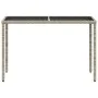 Mesa jardín superficie vidrio ratán PE gris claro 115x54x74 cm de , Mesas de jardín - Ref: Foro24-365079, Precio: 74,35 €, De...