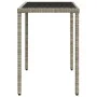 Mesa jardín superficie vidrio ratán PE gris claro 115x54x74 cm de , Mesas de jardín - Ref: Foro24-365079, Precio: 74,35 €, De...