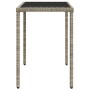 Mesa jardín superficie vidrio ratán PE gris claro 115x54x74 cm de , Mesas de jardín - Ref: Foro24-365079, Precio: 69,77 €, De...