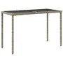 Mesa jardín superficie vidrio ratán PE gris claro 115x54x74 cm de , Mesas de jardín - Ref: Foro24-365079, Precio: 74,35 €, De...
