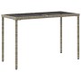 Mesa jardín superficie vidrio ratán PE gris claro 115x54x74 cm de , Mesas de jardín - Ref: Foro24-365079, Precio: 69,77 €, De...