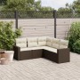 Set comedor de jardín 5 piezas y cojines ratán sintético marrón de , Conjuntos de jardín - Ref: Foro24-3218943, Precio: 335,8...