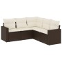 Set comedor de jardín 5 piezas y cojines ratán sintético marrón de , Conjuntos de jardín - Ref: Foro24-3218943, Precio: 335,8...