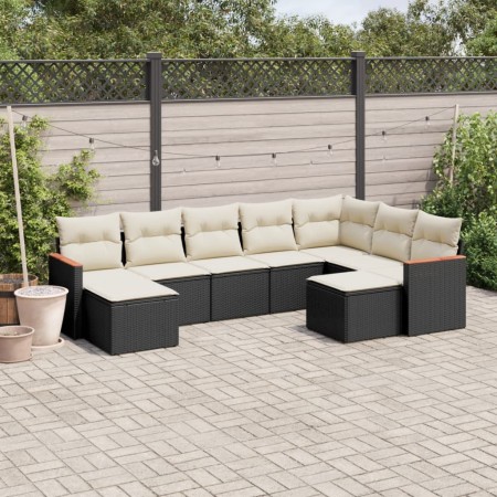Set de sofás de jardín 8 piezas y cojines ratán sintético negro de , Conjuntos de jardín - Ref: Foro24-3258941, Precio: 519,3...