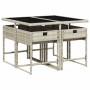 Set comedor de jardín 5 pzas cojines ratán sintético gris claro de , Conjuntos de jardín - Ref: Foro24-3211259, Precio: 270,8...