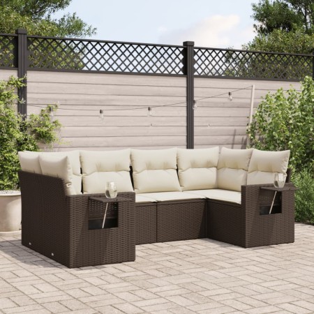 Set sofás de jardín 6 piezas y cojines ratán sintético marrón de , Conjuntos de jardín - Ref: Foro24-3252920, Precio: 455,60 ...