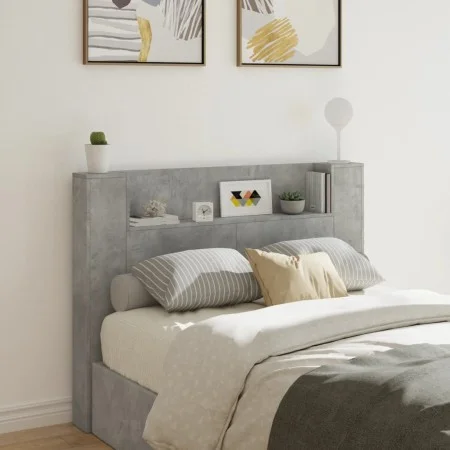 Cabecero de cama con luz LED gris hormigón 140x16,5x103,5 cm de , Cabeceros y pies de cama - Ref: Foro24-839248, Precio: 78,8...