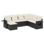 Set de comedor de jardín 7 pzas y cojines ratán sintético negro de , Conjuntos de jardín - Ref: Foro24-3252833, Precio: 429,1...