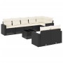 Set de sofás de jardín 8 piezas y cojines ratán sintético negro de , Sofás modulares de exterior - Ref: Foro24-3251563, Preci...