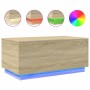 Mesa de centro con luces LED roble Sonoma 90x50x40 cm de , Mesas de centro - Ref: Foro24-839877, Precio: 51,97 €, Descuento: %