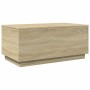 Mesa de centro con luces LED roble Sonoma 90x50x40 cm de , Mesas de centro - Ref: Foro24-839877, Precio: 51,97 €, Descuento: %