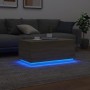 Mesa de centro con luces LED roble Sonoma 90x50x40 cm de , Mesas de centro - Ref: Foro24-839877, Precio: 51,97 €, Descuento: %