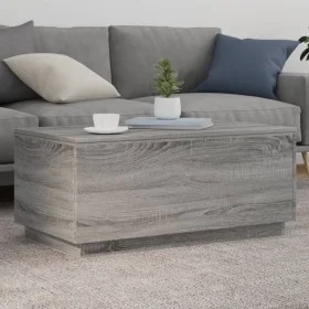 Mesa de centro con luces LED gris Sonoma 90x50x40 cm de , Mesas de centro - Ref: Foro24-839880, Precio: 66,15 €, Descuento: %