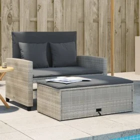 Garden sofa with cushions 2 seater light gray synthetic rattan by , Outdoor sofas - Ref: Foro24-365137, Price: 264,95 €, Disc...