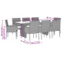 Set comedor jardín 9 pzas y cojines ratán sintético gris de , Conjuntos de jardín - Ref: Foro24-3213513, Precio: 663,94 €, De...