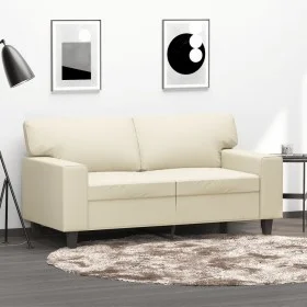 Sofá de 2 plazas de cuero sintético color crema 120 cm de , Sofás - Ref: Foro24-359413, Precio: 218,68 €, Descuento: %