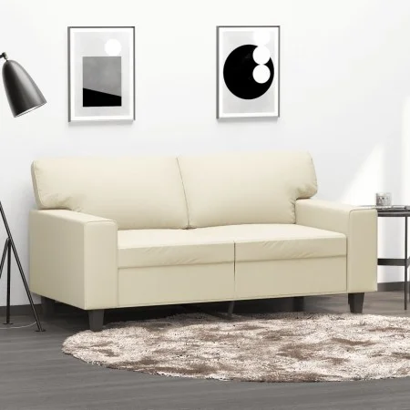Sofá de 2 plazas de cuero sintético color crema 120 cm de , Sofás - Ref: Foro24-359413, Precio: 218,68 €, Descuento: %