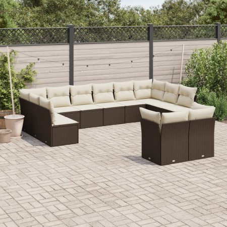 Set de sofás de jardín y cojines 12 pzas ratán sintético marrón de , Conjuntos de jardín - Ref: Foro24-3218433, Precio: 747,0...