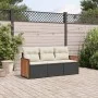 Garden sofa set with cushions 3 pieces black synthetic rattan by , Garden sets - Ref: Foro24-3259837, Price: 212,80 €, Discou...