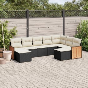 Set de sofás de jardín 8 piezas y cojines ratán sintético negro de , Conjuntos de jardín - Ref: Foro24-3260621, Precio: 529,0...
