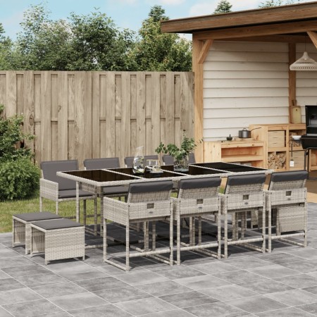 Set comedor jardín y cojines 13 pzas ratán sintético gris claro de , Conjuntos de jardín - Ref: Foro24-3211343, Precio: 695,6...