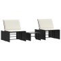 Tumbonas con mesita 2 unidades ratán sintético negro de , Tumbonas - Ref: Foro24-368422, Precio: 182,96 €, Descuento: %